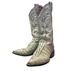 VTG Men’s 8-8.5 Exotic Croc/Caiman Western Leather Boots Oro Rio Grande Mexico
